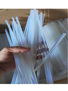 100 que keo nóng chảy siêu trong suốt mini, que keo trong suốt mịn, không mùi, bền, phù hợp với hầu hết các loại súng bắn keo, đồ thủ công DIY, đồ handmade, chế biến gỗ, nhựa, dụng cụ & phụ tùng. - Trắng - Xem 1