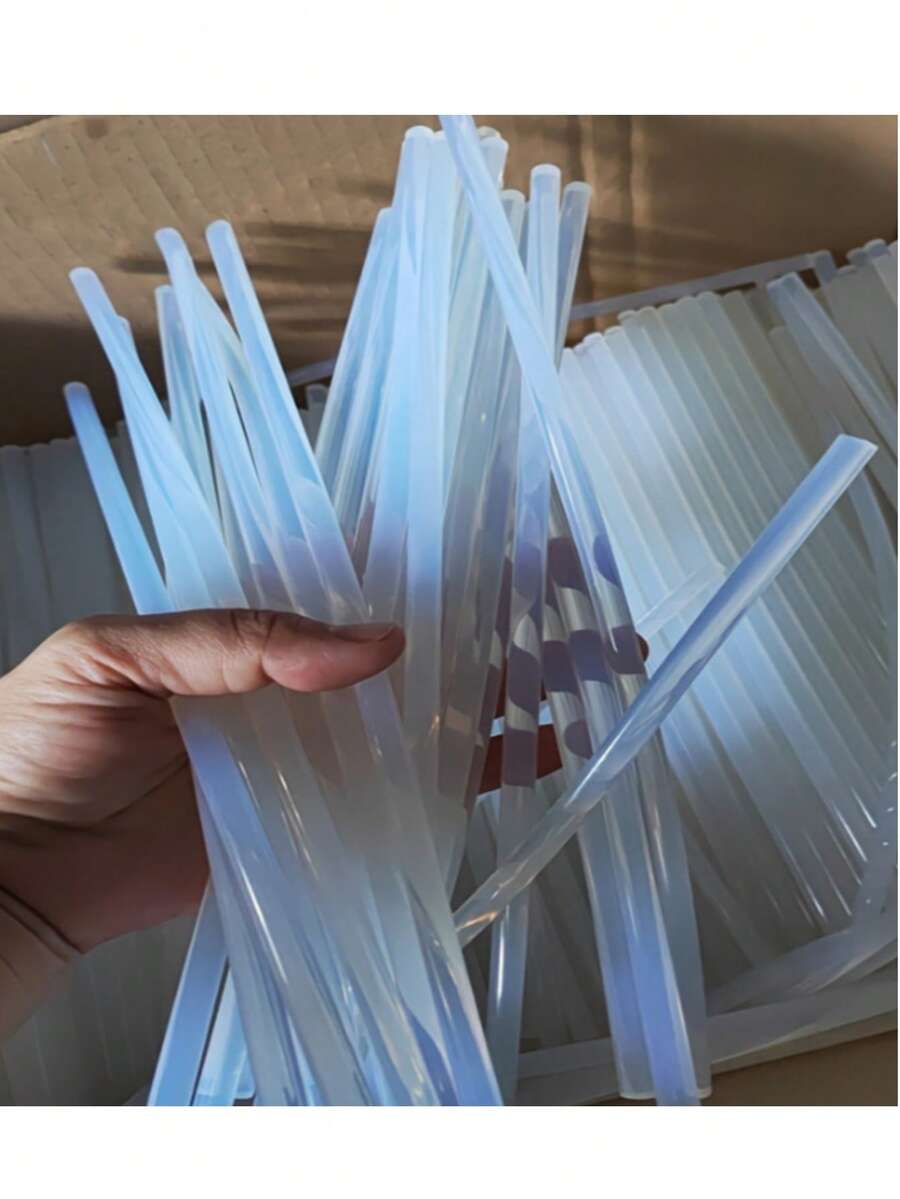 100 que keo nóng chảy siêu trong suốt mini, que keo trong suốt mịn, không mùi, bền, phù hợp với hầu hết các loại súng bắn keo, đồ thủ công DIY, đồ handmade, chế biến gỗ, nhựa, dụng cụ & phụ tùng. - Trắng - Xem 1