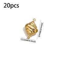 20 Pcs 18K Gold Plated Stainless Steel Pendants, Hollow Double‑Hole Retro Vacation Style Charms (Heart, Star, Shell, Etc.) For DIY Jewelry, Bracelets, Necklaces And Waist Chains Making - Pendant - View 7