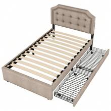 Bed Bases & Foundations - Beige+Brown + MDF - View 6