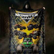 1PC 3D Monster Jam Monster Truck Cartoon Blanket, Edgy Gift For Motorsports Fans, Themed Man Cave Decor, Retro Sci-Fi Party Accent & Race Day Souvenir,Soft Throw Blanket For Home Bedroom Bed Sofa Picnic Travel Office Cover Blanket, Multiple Sizes 50x60 To 60x80 Inches - Multicolour 13 - 查看 6