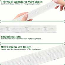 Adjustable Elastic Waist Cincher, Waist Extender Tool, Skirt Waist Shaper, Invisible Waist Tightener Strap For Jeans, Trousers, Skirts, Dresses - Multicolor - View 3