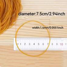 30/50/100pcs Durable Rubber Bands, High Elasticity Yellow Rubber Bands, Industrial Rubber Rings, Diameter 7.5cm/2.94inch, Thickness 1.4MM/0.0221inch - Round - View 2