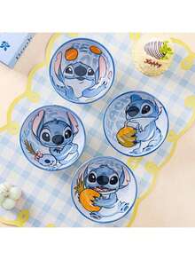 Disney 迪士尼史迪奇陶瓷饭碗卡通餐具套装，高品质礼盒包装，汤碗家用餐具套装 - 彩色 - 查看 12