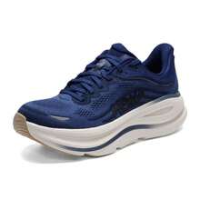 Hoka Men's Cushioned Lightweight Casual Sports Shoes, Bondi 9 Running Shoes, 1162011-MVR, Spring/Summer - Blue-black/white - View 3