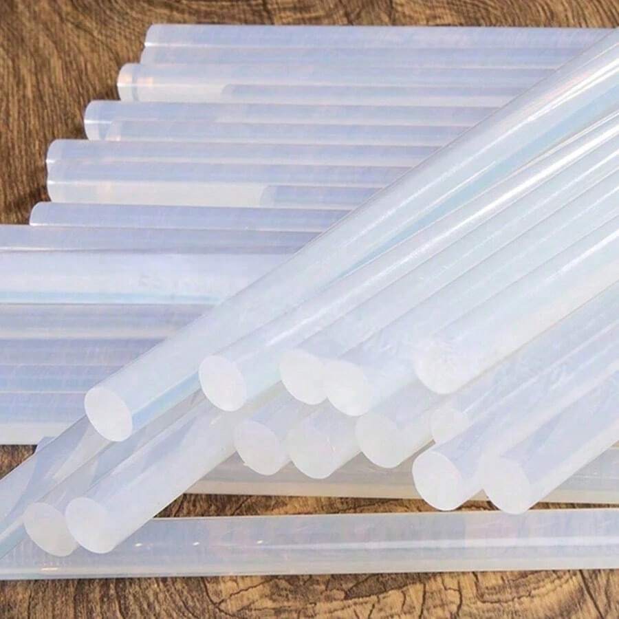 100 piezas Barras de pegamento termofusible, barras adhesivas transparentes, pegamento DIY, adecuado para pistola de pegamento, uso en oficina y hogar, manualidades de juguetes y plásticos, barras de pegamento industrial