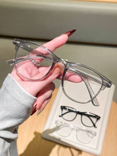 1 Pair Fashion Leopard Print Square Frame Glasses, Lightweight Material, HD Lens, For Computer Gaming TV Phone Daily Wear, Universal For Women Men, New Year Valentine's Day Graduation Season Gift