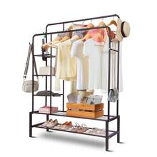 Heavy Duty Clothes Rail Load Sturdy Clothes Rack With Shelfs & Shoe Rack - A - View 1