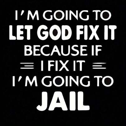 1 件创新字母形状热转印贴纸，设计图案为“I'M Going To Let God Handle It”，非常适合 DIY 服装项目、T 恤制作、枕头装饰和各种服装装饰。