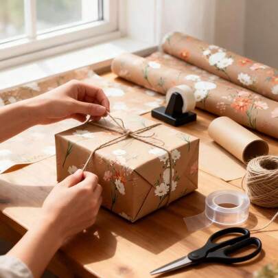 1 Roll Floral Gift Wrapping Paper Roll - Lavender + Daisy Combination, Warm Floral Combination - Suitable For Various Occasions - Birthday, Party, Anniversary, Gifts For Family And Friends (196.85 Inches X 16.93 Inches)