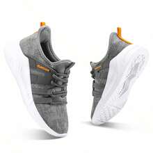 Kids Athletic Sneakers Boys Girls – Lightweight Breathable Lace Up Running Tennis Shoes For Toddler Little Kid Big Kid - 灰色 - 查看 1
