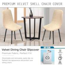 Dining Chairs Covers Set Of 2/4/6 Style Shell Mid Century Modern Accent Side Chair Covers Beige 6 PCSdjj - Beige1 - View 5