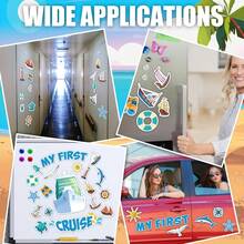 20pcs/Set First Cruise Ship Door Magnets, PVC Material, Funny Cruise Decor, Dishwasher Magnets, Carnival Cruise Essential, Scratch-Resistant And Reusable, Ideal For Cruise Ship Decoration - 20pcs Summer Cruise Style - View 2