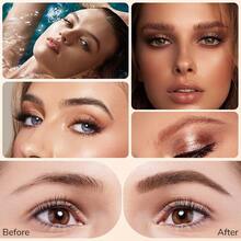 Lápiz de cejas, maquillaje en gel natural de larga duración para cejas, lápiz de tatuaje con punta de 4 puntas para microblading 3D, lápiz de cejas resistente al agua (4PCS) - Negro - Ver 7