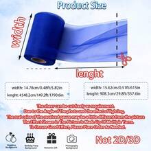 1卷高品质特殊装饰用品 - 皇家蓝婚礼薄纱装饰，轻松营造节日氛围，适用于装饰、圣诞节/新年/周年纪念礼物、宠物生日派对蝴蝶结用品 - 可裁剪 - 查看 3