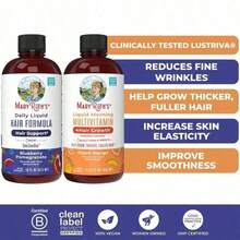 Mary-Ruth's Liquid Multivitamin + Hair Growth - Clinically Tested For Thicker Hair In Women - Improve Facial Wrinkles - Vegan - 15.22 Fl Oz - LMM-hG-pM-15oz-dLHF-bundle - 查看 1