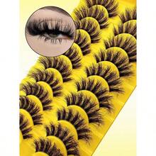 10 Pairs Soft, Fluffy & Natural 3D Mink False Eyelashes Makeup Set, Extension Lashes & Short Lashes - Black - View 3
