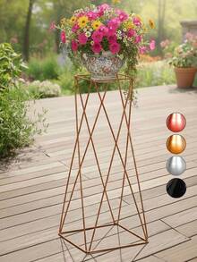 Suporte Tripé Plantas Vaso Chão Quadrado 40cm Alto Grande - rose gold - Visão 6