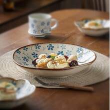 1个不规则陶瓷盘，9英寸汤盘/餐盘，家用 - 查看 4