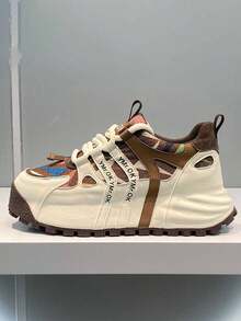 bingyuanjing Herren atmungsaktive, hochwertige Lässig Schuhe mit dicker Sohle, modische vielseitige erhöhte Sneaker für Laufen und Sport - Braun - Übersicht 3