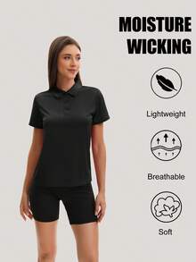 HOPLYNN 5 Packs Valentine's Day Couple Gifts Women's Solid Color Polo Collar T-Shirts, Quick-Drying, Breathable, And Lightweight Workwear, Suitable For Tennis And Golf. - 彩色 - 查看 2