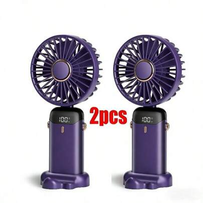 Portable Handheld Rechargeable Fan With Base 5 Speeds 90° Adjustable Digital Display 8H Runtime For Outdoor Indoor Use Spring Gift Birthday Party