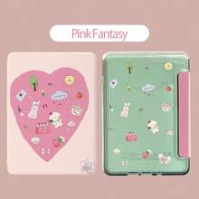 Pastel Pink Cartoon Case For Kindle Paperwhite 1-6/11th Gen - Clear Acrylic Back, Smart Auto Wake/Sleep, E-Reader Cover - Pink - View 9
