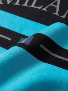 Men's Lightweight Short Sleeve T-Shirt, Loose Fit Sports Style, Casual Youth Top, Suitable Gift For Friends, Husband, Boyfriend - Blue - View 7