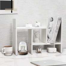 Large Wooden Expandable Desktop Organizer Wood Desktop Bookshelf Desktop Organizer Office Storage Rack Wood Display Shelf - Free Style Display True Natural Stand Shelf Rack Assemble,Bookcase, Cosmetic Organizer, Display Shelf - 查看 7