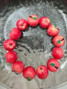 1 pieza Pulsera de cuentas 3D en forma de manzana colorida, joyería con elemento de fruta dopamina de primavera Y2K, accesorio minimalista y dulce para resort - Multicolor - Ver 6