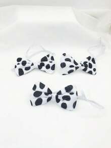 3 Sets Dalmatian Dog Headband, Bow Tie, Tail 3 Pieces Set , Sexy Dalmatian Costume Outfit, Party Holiday Costume Accessories - Black and White - View 4