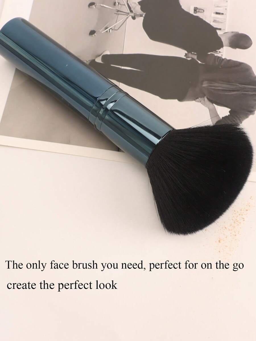 1pc Extra Large Powder Brush, High-Quality Durable Powder Brush Perfect For Blending, Applying, Mixing And Concealing Cream And Flawless Powder Foundations, Large Powder Makeup Tool With Full Metal Aluminum Tube - Royal Blue - View 1