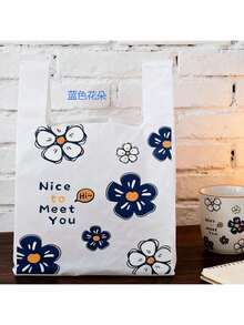 50 túi tote in hình, họa tiết hoa màu xanh dương, túi quà nhỏ họa tiết hoa màu xanh dương, túi tank top hoạt hình, túi mua sắm dày dặn, túi tote tái sử dụng cho siêu thị, túi đóng gói, túi đóng gói bằng nhựa, túi đựng trang sức, túi bán lẻ thực phẩm dùng một lần có thể tái sử dụng, thích hợp cho siêu thị, nhà hàng và sử dụng hàng ngày, thích hợp làm quà tặng Ngày của Mẹ. - Nhiều màu - Xem 9