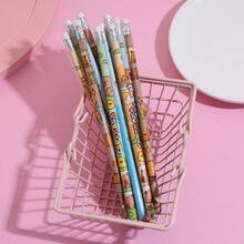 12pcs New Cartoon Pony New Year Cute Eraser+12 Pencil Primary School Stationery Award Gift, Back To School, Valentine's Day, Christmas, Gift - Multicolor - View 6