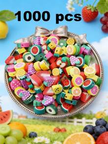 100/200/500/1000pcs Soft Polymer Clay Strawberry, Fruit, Lemon Slice Beads | DIY Jewelry Making, Bracelet & Accessory Spacer Beads, Citrus Themed Craft Supplies - Multicolor - View 33