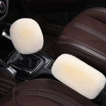 2pcs Plush Handbrake Cover And Gear Shift Knob Cover, Soft Faux Fur, Fits Manual Transmission, Universal Car Accessories - Plush - View 8