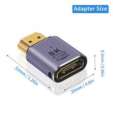 8K  延長アダプタ, 超高速48Gbps  2. 1 オス to メス延長アダプタ, 8K 60Hz / 4K 120Hz HDR対応 Switch/ テレビ/ HDTV/ Roku/  360/ / PS3などに対応, 1枚 - チェックする 5