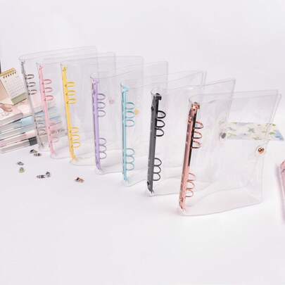 A6透明活页封面，贴纸簿，海报，3D贴纸收纳盒，6孔PVC笔记本套，DIY日记本