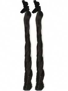 精灵耳朵编织假发配蝴蝶结发夹，双马尾发夹，刘海发夹，洛丽塔风格，合成假发发夹 - 彩色 - 查看 12