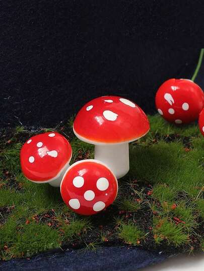 60-Piece Micro Landscape Decorative Accessory: Moss Micro Landscape Ornament, Succulent And Flower Group Plant Pot, With Artificial Foam And Colorful Small Mushrooms For Landscaping