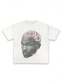 Frank Oceans Shirt Rap Tee Concert Merch Blonds Album Cover Graphic T-Shirt COTTON New Arrival Anime Clothes T Shirts For Men And Women's,Men's And Women's Sports Leisure Tee,Summer Clothes, T Shirts For Men's And Women's Graphic Tee Lightweight Breathable 100%Cotton Tee - Regular Fit Round Neck Casual Casual Attire - , Casual Shortsleeved Round Neck Top, Mediumstretch Fabric, Comfortable Fit For All Seasons, Tshirt With Unique Pattern , Relaxed Fit, Casual Wear - 黑色 4 - 查看 7