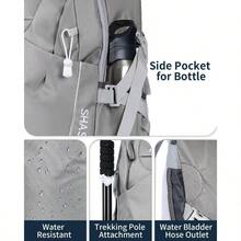 Hiking Backpack 40L Lightweight Waterproof Daypack Men Women Outdoor Camping Mountaineering Trekking Travel Bag - Grey - View 4