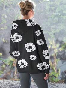 Floral Sweatshirt - màu đen - Xem 6