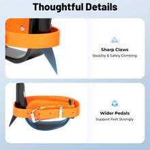LYNICESHOP Tree Climbing Spike Kit, Pole Climbing Spurs Steel Adjustable Climber Strap Gaffs Upgrade Cow Leather Tree Climbing Gear Pole Climbing Spurs Tool For Felling Trees, Picking Fruit, Hanging Objects Holiday Gift (US Stock) Faster Delivery - Default - View 8
