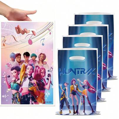 10pcs/Set Pink/Blue Gift Bags, K-POP Idol Theme Party Decorations, Hunting Crew Cheering Props, Suitable For Fan Meetings, Birthdays And Various Occasions, Unique Holiday Decor (Random Design)