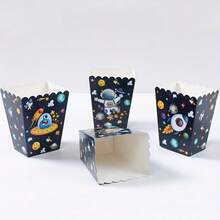 10/20个宇航员主题爆米花盒 - 太空派对用品，带火箭、卫星和宇航员剪纸（头部/手部空白款） - 生日派对礼品、婚礼装饰 - 坚固的纸质礼品盒 - 彩色 - 查看 8