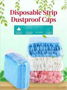 12pcs/30pcs/50pcs/100pcs Disposable Non-Woven Dust Cap, Chef Hat, Kitchen Hair Net, Bouffant Cap, Hairnet, Bouffant Cap, Bath Cap, Makeup Beauty Cap, Chef Apron & Hat, Unisex, Blue Disposable Non-Woven Dust Cap, Kitchen Chef Hat, Dust-Proof, Oil-Proof, Suitable For Cooking, Breathable Non-Woven Hairnet - C - View 5