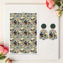 Floral Pattern Clay Transfer Paper For Polymer Bohemian Leaves Clay Transfer Retro Water Transfer Sheets Jewelry Making Earrings DIY Polymer Enamel Pottery Enamel Tools Art - 1Pc - View 24