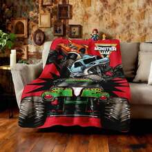 1PC 3D Monster Jam Monster Truck Cartoon Blanket, Edgy Gift For Motorsports Fans, Themed Man Cave Decor, Retro Sci-Fi Party Accent & Race Day Souvenir,Soft Throw Blanket For Home Bedroom Bed Sofa Picnic Travel Office Cover Blanket, Multiple Sizes 50x60 To 60x80 Inches - Multicolour 40 - View 5