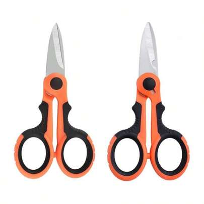 420 Tijeras de pesca de acero inoxidable, tijeras de electricista portátiles, pueden cortar línea trenzada de PE, herramientas de señuelos de pesca